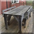 F73. Outdoor table and benches. 